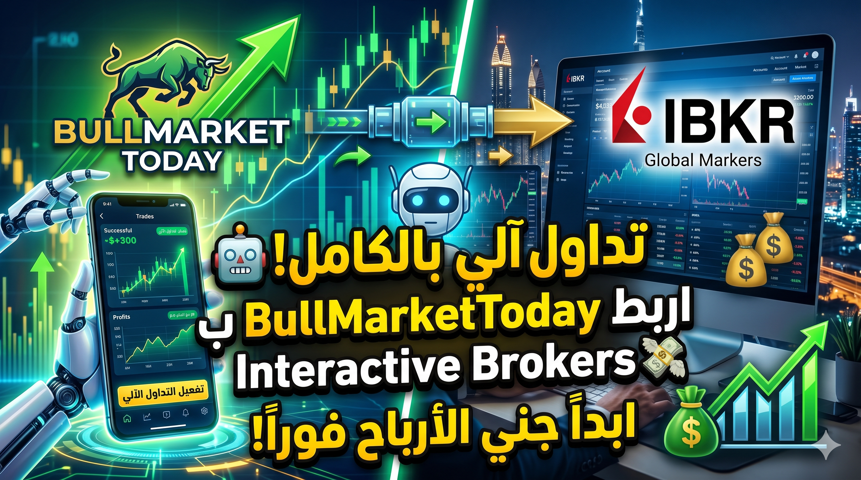 شرح ربط التداول الآلي بانتراكتف بروكر IBKR